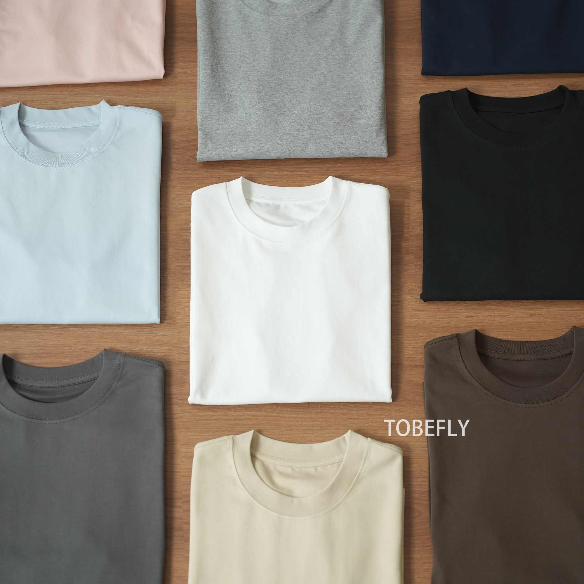 Tobefly280g男女款“凉感防晒”匠心T 宽松圆领5分袖短袖T822