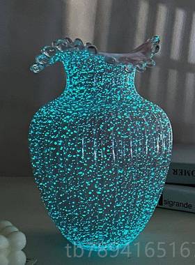 高档L居314 夜光粉花色浪花口装小众清新风瓶饰摆件女生送礼物家