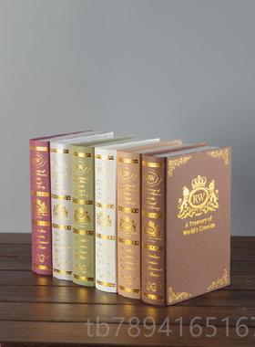 高档式复古室烫金假厅书仿真书欧饰品摆件展道具摆设办公书房书壳