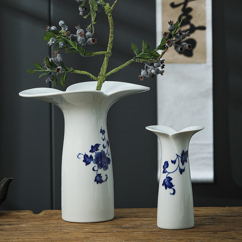 高温青花瓷花瓶别墅样板房陶瓷饰品摆件陶瓷花瓶饰品陶瓷摆件花瓶,淘宝优惠券,粉丝福利购,淘宝优惠卷