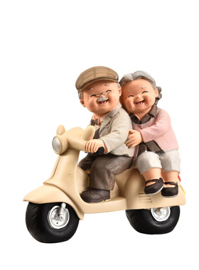 创意老头老太太摆件夫妻情侣家居装饰摆件送爷爷奶V奶结婚纪念礼