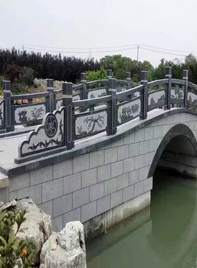 芝麻白芝麻灰石雕栏板汉白玉青石栏杆拱桥护栏围栏大理石花岗岩石
