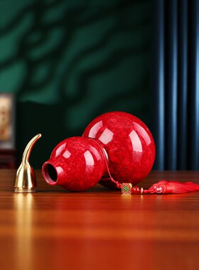 黄铜开口葫芦摆件车载家居挂件新D中式客厅办公室装饰品乔迁礼品