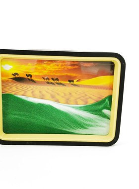 新品敦煌特产沙漏鸣沙山五色沙流沙画玻璃风景摆件镜子化妆镜旅游