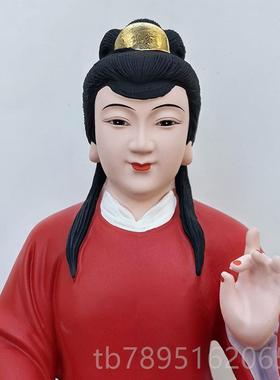 高档汉白胡玉秀英神像像12寸 树脂彩绘佛16居家供寸奉摆件