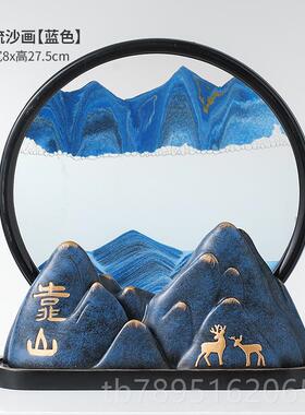 高档客厅假山石摆家居装品办公室酒子玄关小盆柜景件新中饰式山水