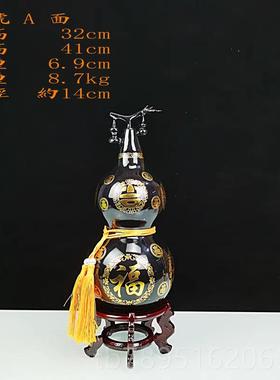 高档泰山墨玉葫芦品厂家 关客公厅办室摆件礼补角旺财玄乔迁开业