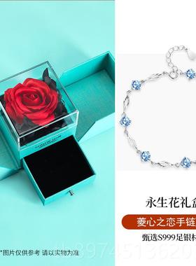 正品99手9纯银手链女生手镯小众2设计202新款情侣饰生日银礼物送