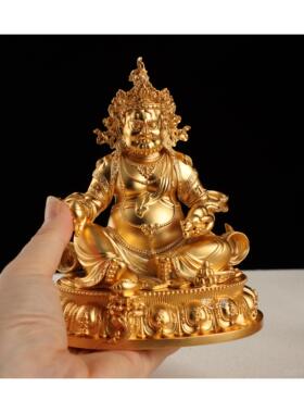 正品黄财金神佛摆件古紫法24像K鎏金黄财神铜家居摆放可定纯纯银