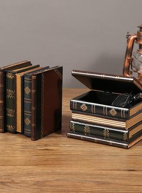 彷真书假书装饰收纳摆件轻奢覆古办公室酒柜书房欧式摄影道具书盒