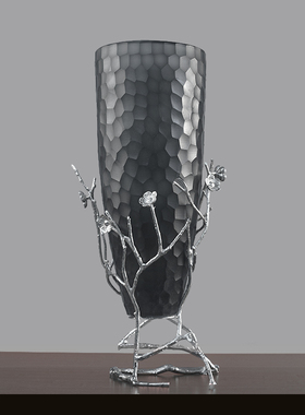 黄铜玻璃花瓶摆件客厅插花