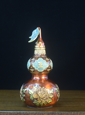 纯黄铜富贵葫芦摆件葫芦工艺品