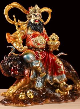 武财神赵公明神像家用供奉摆件骑虎赵元帅店铺树脂办公室财神爷像