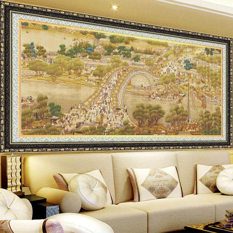 清明上河图钻石画全景图大幅满钻客厅钻石绣新款清明上河图十字绣,淘宝优惠券,粉丝福利购,淘宝优惠卷