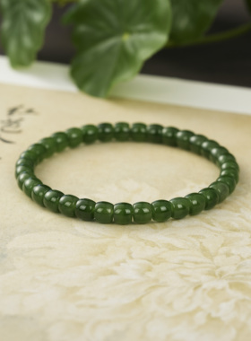 云上叙22 DS59022-和田玉手串-多样性和其一-约5x6mm （甄选）