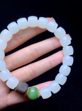 云上叙17 DS23573 和田玉DIY单圈手串-多样性发一件9x8mm（甄选）