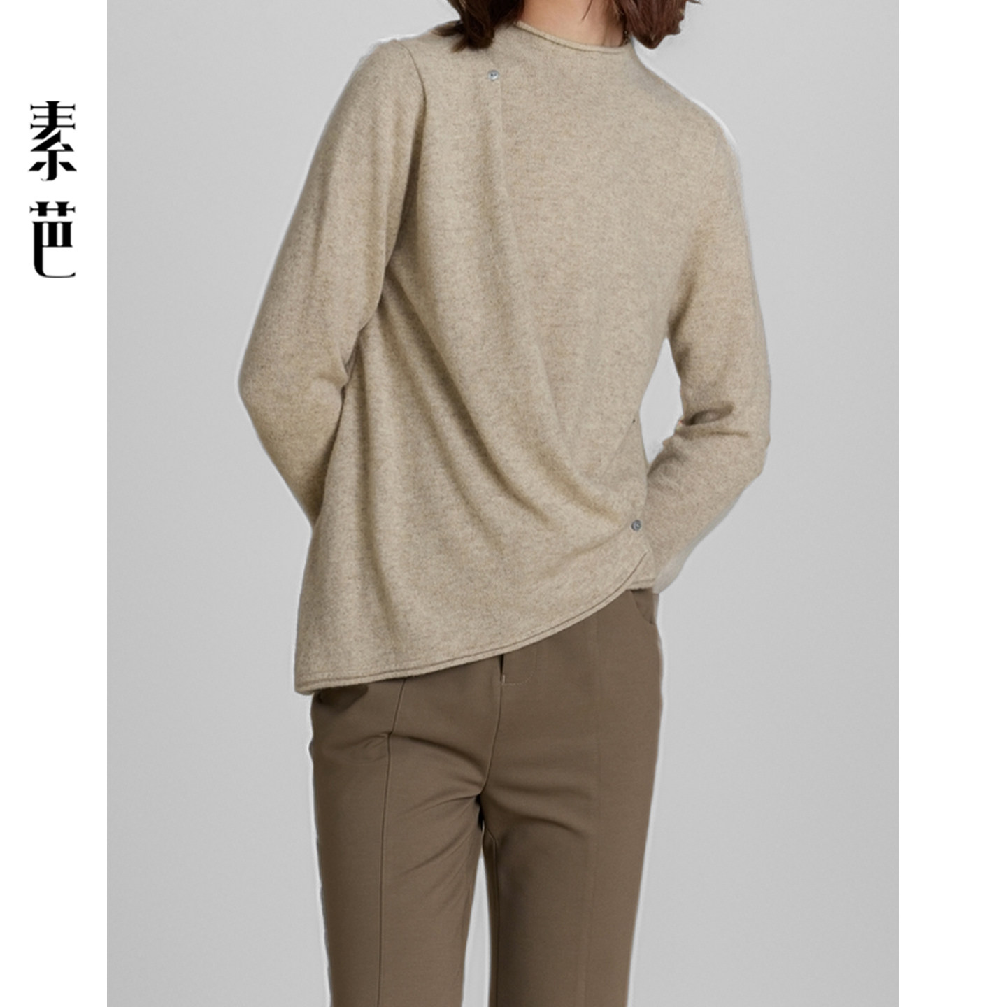 素芭解构搭片式毛衫女秋冬小众设计不规则下摆时尚百搭上衣SS0857,淘宝优惠券,粉丝福利购,淘宝优惠卷