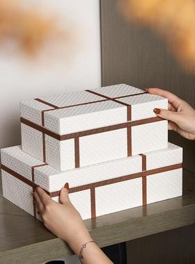 意式轻奢极简样板间客厅电视柜摆件组合高端大气高级感软装饰品