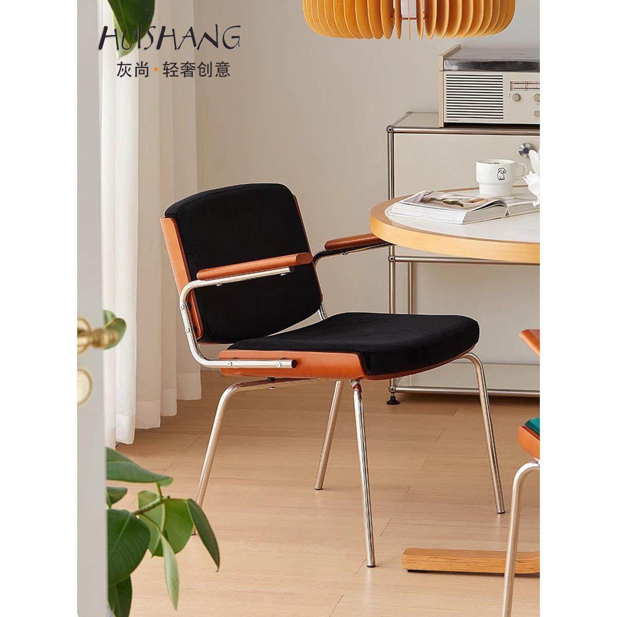 轻奢创意设计师舒适覆古餐椅靠背椅子家用小户型餐桌椅软包扶手椅,淘宝优惠券,粉丝福利购,淘宝优惠卷