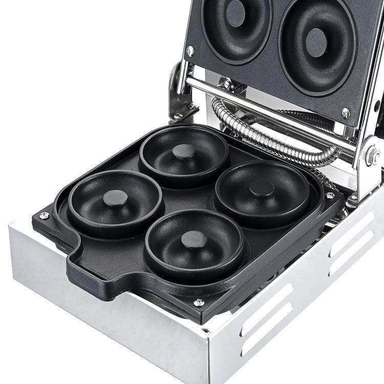 跨境货源商用甜甜圈机食品级涂层不粘锅华夫饼摆摊用不锈钢机身,淘宝优惠券,粉丝福利购,淘宝优惠卷