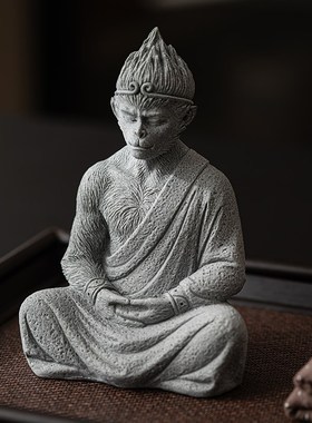 青砂石斗战胜佛桌面装饰摆件齐天大圣孙悟K空茶几桌面鱼缸造景摆