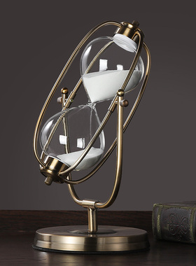 轻奢创意金属地球仪沙漏r摆件欧式办公室书柜书房酒柜家居软装饰