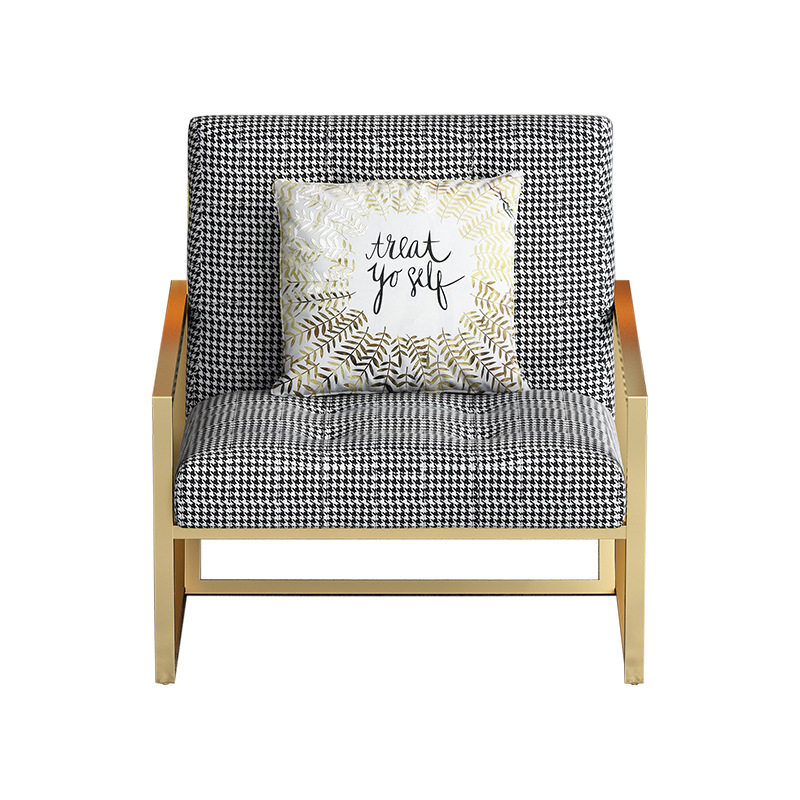 后现代北欧轻奢沙发椅 不锈钢镀金单人沙发 客厅轻奢布艺沙发,淘宝优惠券,粉丝福利购,淘宝优惠卷