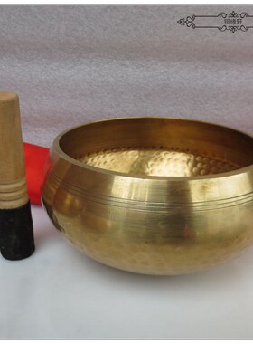 钵纯铜尼泊尔手工钵佛音碗法器铜磬冥想疗愈钵黄铜钵音碗摆件