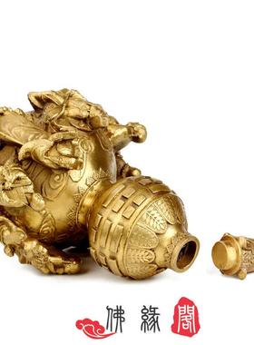 风水黄铜葫芦摆件开盖八仙葫芦八仙过海精工铜葫芦风水工艺品