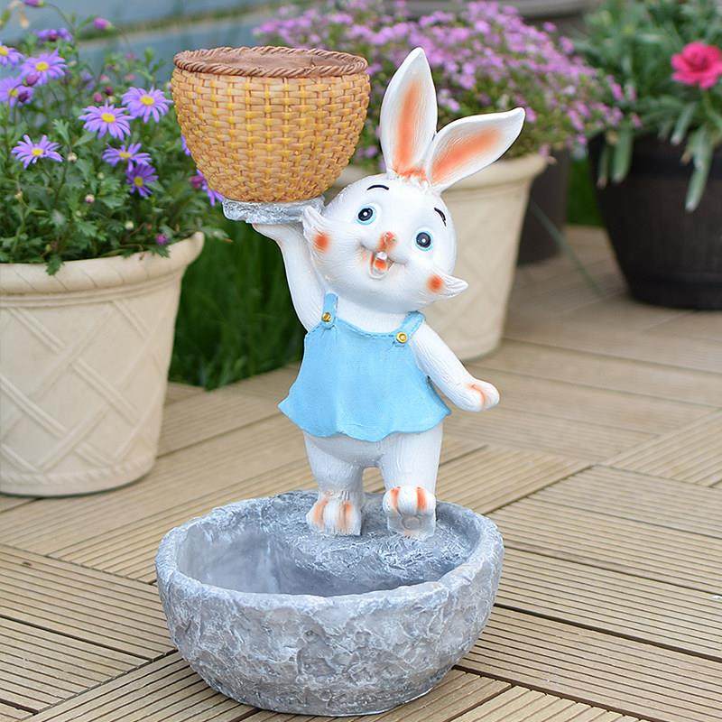 创意兔子花缸摆件卡通仿真动物多肉绿植花盆庭院户外阳台花园装饰,淘宝优惠券,粉丝福利购,淘宝优惠卷