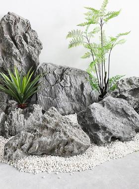 玻璃钢假山户外大型石头软装造景室内花园庭院室外鱼池缸装饰摆件