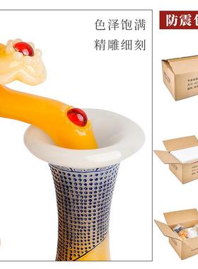 平安如意花瓶摆件客厅高端玄关酒柜博古架装饰工艺品乔迁新居礼物