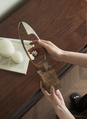 栗子创意挥杆球装饰工艺品家具Wabi-Sabi风格样板房酒店书房书柜