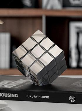 水晶魔方摆件北欧风办公室书房桌面入户玄关高级感小众艺术装饰品