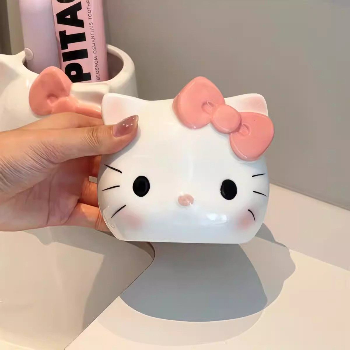 可爱猫咪收纳罐家用洗漱台牙刷架化妆刷收纳盒卡通少女心装饰摆件,淘宝优惠券,粉丝福利购,淘宝优惠卷