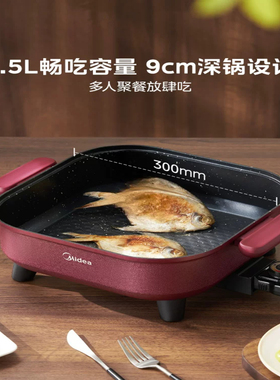 美的升级款大容量电火锅电炒锅