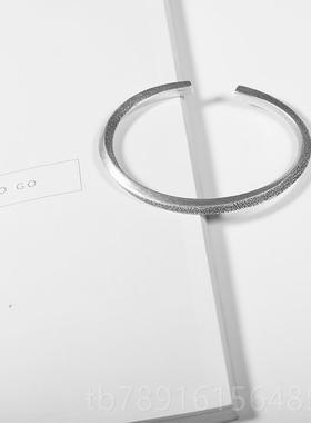 正品设计款 99开9纯银比乌斯环手镯男个性师复古莫实心小众设计口