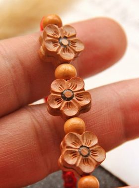 2023本命年红绳手链女男士手工编织桃木幸运花金刚结宝宝饰品情侣