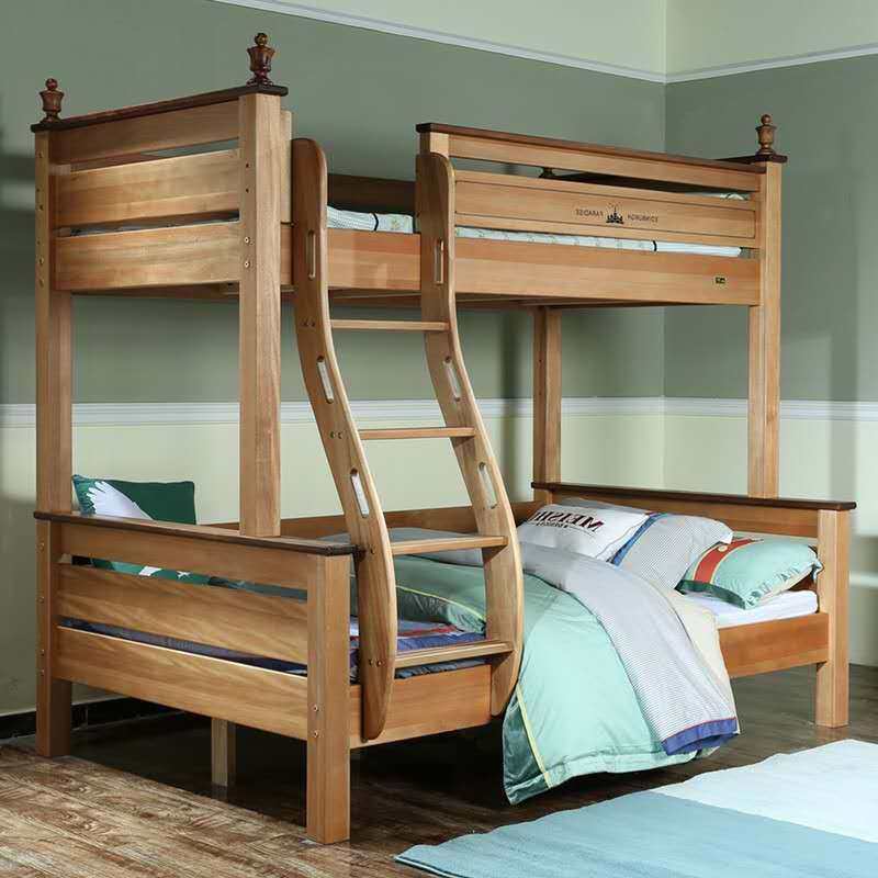 儿童床上下床爱丁堡红檀木双层床高低床木蜡油儿童子母上下铺床包,淘宝优惠券,粉丝福利购,淘宝优惠卷