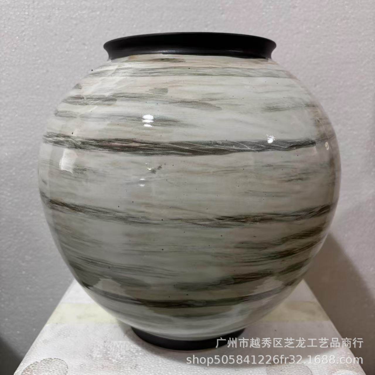 新中式陶瓷罐子样板房花架创意插花装饰品书房书剑罐花瓶水墨摆件,淘宝优惠券,粉丝福利购,淘宝优惠卷