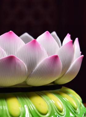 戴玉堂陶瓷莲花底座圆形台佛像垫高观音菩萨底座座台供奉供佛神像