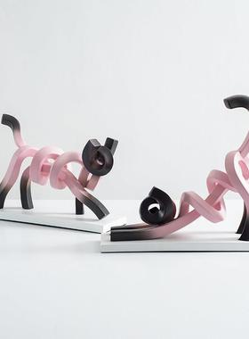 现代简约客厅装饰品摆件凤尾火柴人电视柜酒柜摆设样板间书柜软装