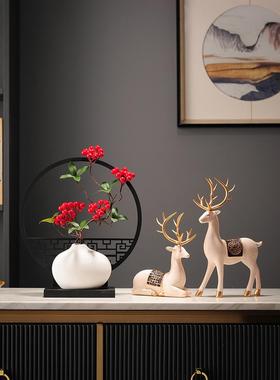 中式古典乔迁之喜摆设2025年装饰品摆件禅意家居客厅玄关酒柜摆件