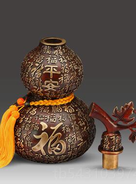 正品精工全铜百福葫芦件饰公司摆店铺家居办公室酒柜装品摆设庆生