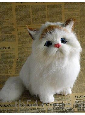 正品仿真动物仿真猫咪假猫 会叫猫装饰品家居猫摆件的橱布窗场 景