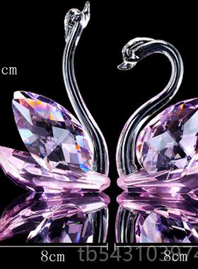 正品晶天鹅创意客窗厅关玄水摆件电视柜酒柜橱家居装饰品女生结婚