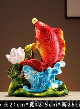 正品年年有鱼家居装视饰摆件乔客厅玄关酒柜电柜招财装品迁搬家饰