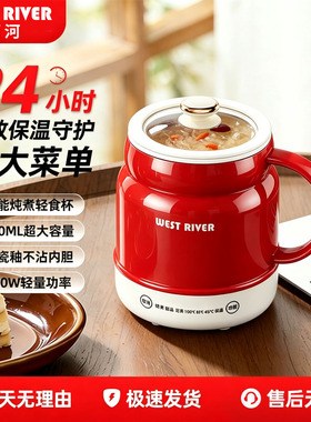 煮饭杯子电炖杯恒温保温珐琅釉内胆煮火锅懒人多功能便携电煮锅