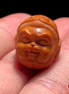 橄榄核单籽核雕单颗猴子手链吊坠挂D件雕刻孙悟空背云大圣手串配