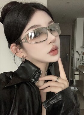 级质感Y2K太阳眼镜金属镂空水银色2024女欧美T个性辣妹拍照墨镜